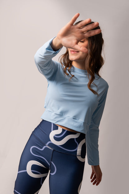 Claressa Baby Blue Long Sleeve Top
