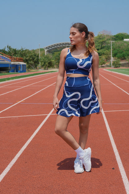Helena Blueberry Waves Skirt