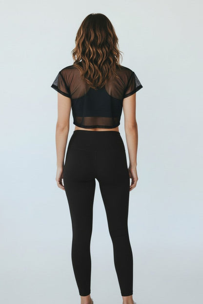 Ani Black Croptop Mesh